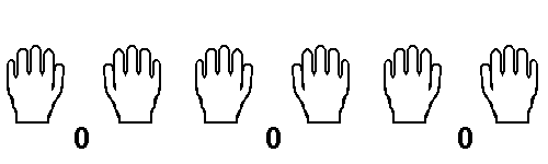 three sets of hands